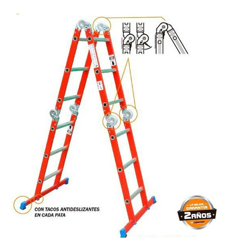 Escalera Dielectrica Articulada 16 Esc Le400die 4x4 Pintumm