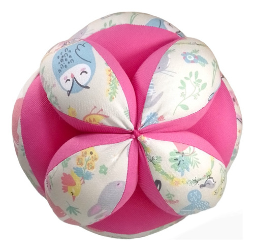 Pelota Montessori Xl Sonajero 20 Cm Packaging P/regalo Bebés Color Bici B C/fucsia Diseño Estampado