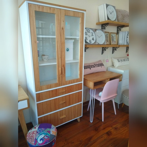 Vitrina Vajillero Mueble Escandinavo Nordico Paraiso Miagala Color Blanco