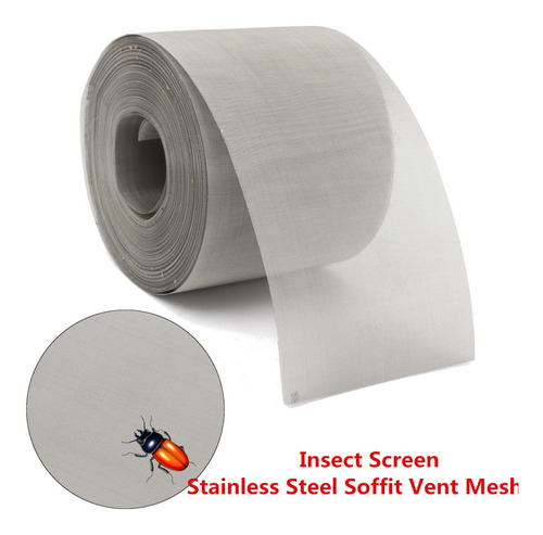 Mosquitera De Acero Inoxidable, Color Gris Astilla, Rollo De