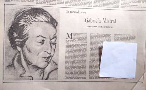 Gabirela Mistral Un Recuerdo Vivo Por Bidart Campos 1990