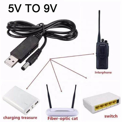 Imagen 5 de 10 de Cable Convertidor Usb 5v A 9v 12v Router Modem Internet Wifi