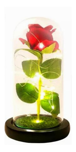 Regalo Flor Eterna Rosa De Rojo Cristal Luz Dia De La Madre