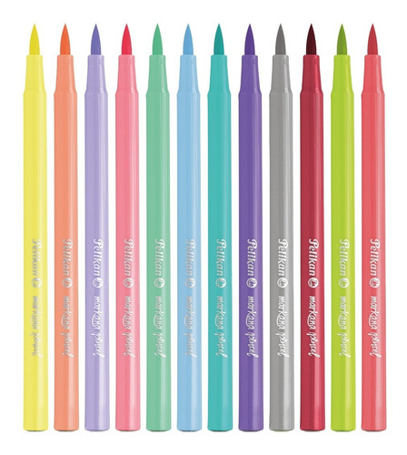 Marcador Markana Punta Pincel Pastel X 12 Uds Pelikan
