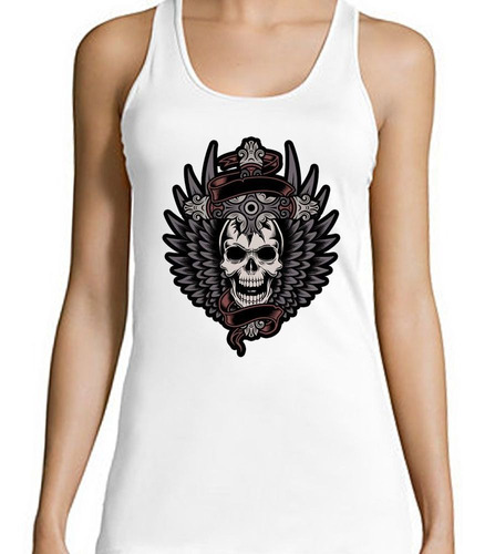 Musculosa Calavera Con Alas Espada Atravesada M2