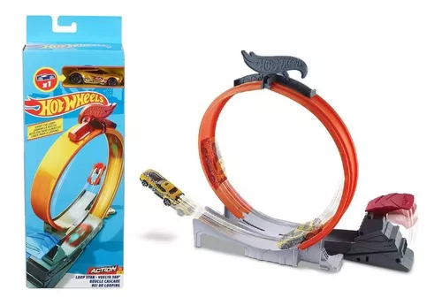 Pista de Percurso e Veículo - Hot Wheels - Track Builder - Looping