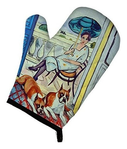 Caroline's Treasures 7068ovmt Lady With Her Boxer Oven Mitt,
