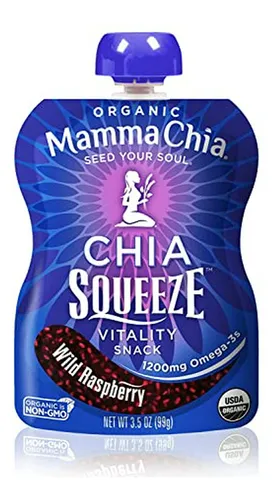 Pack 10 Unidades Mamma Chia Squeeze 5 Sabores: Frambuesa, Ve