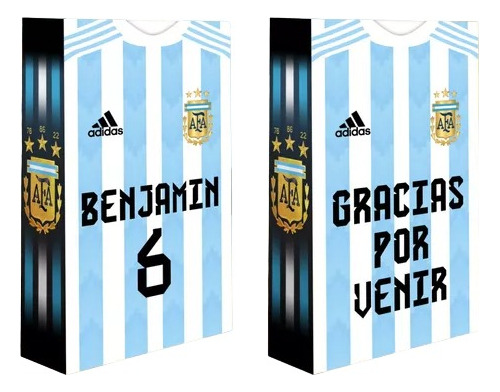 30 Bolsitas De Cumpleaños Personalizadas Camiseta Argentina