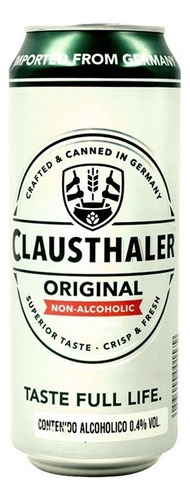 Cerveza Clausthaler Lata 500 Ml Sin Alcohol Alemania