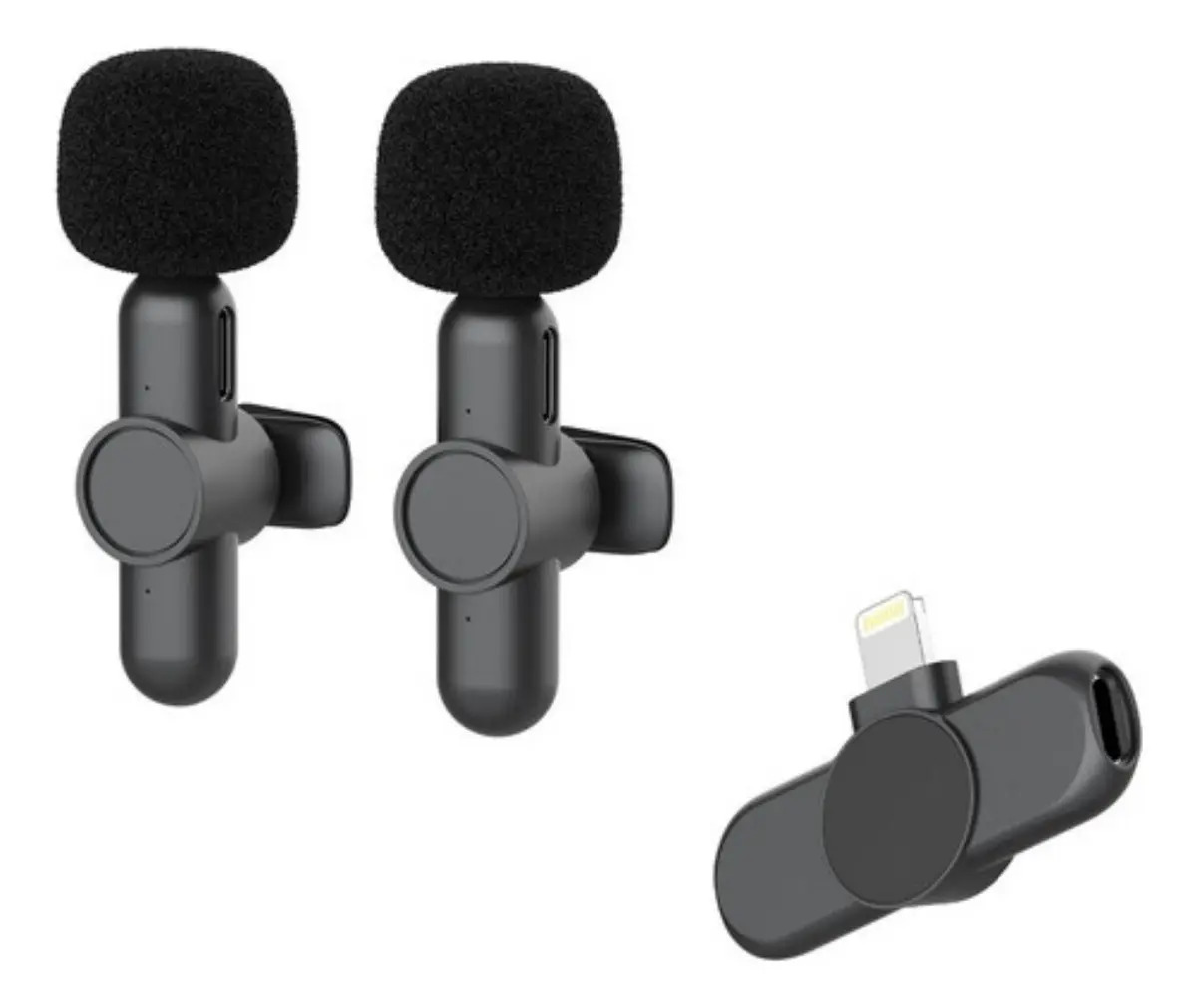 2 Micrófonos Corbatero Inalambrico Soul Celular Con Bateria Color Negro