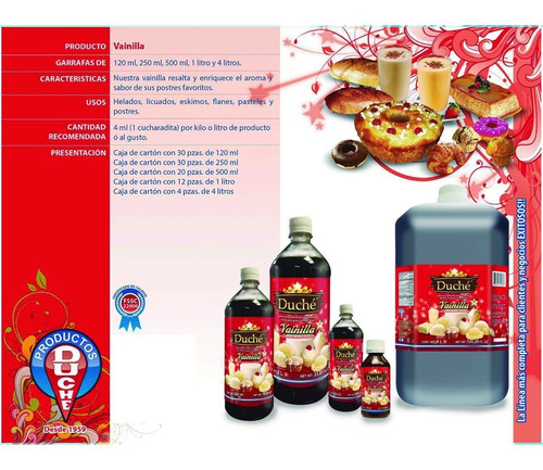Imagen 2 de 2 de Saborizante Vainilla Duché 250 Ml