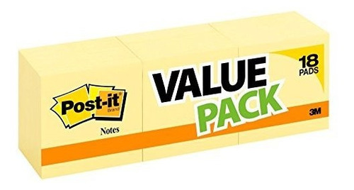 Post-it, Amarillo, Value Pack, Remoción Limpia, 3 En X 3 Pul