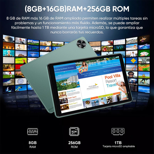Tablet Xiaom Black Shark Pad 6, 11'' FHD pantalla, 90 Hz, tablet con sim card 8GB RAM, 256GB ROM, Android 14 con cámara 16 MP y 8 MP Color verde