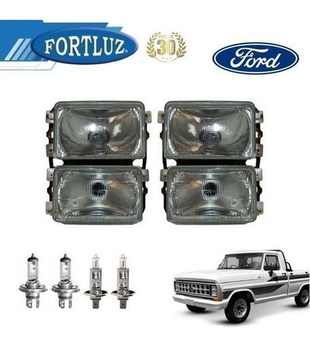 Imagem 1 de 1 de Farol Principal Ford F1000 85 A 92 Original Fortluz Kit 2un
