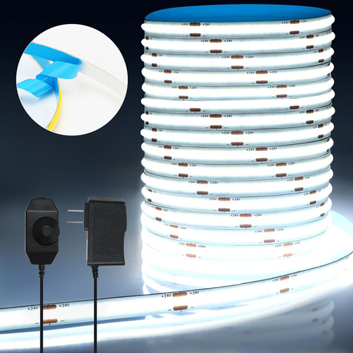 10m Tira Luz Led Cob Flex Interiors Regulador 320leds/m Luz Blanco Frío