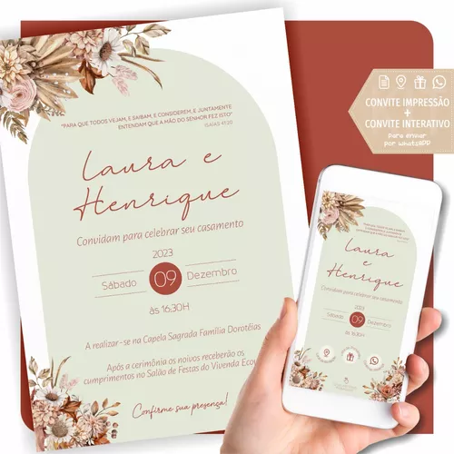 Convite casamento interativo + Confirmação de presença