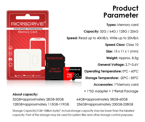 Pj Tarjeta De Almacenamiento Tarjeta Tf (micro Sd) De 32