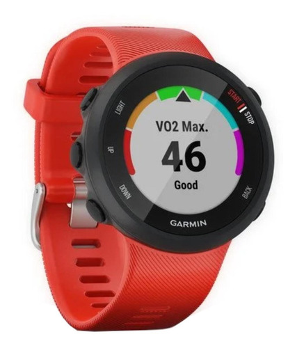 Imagen 3 de 5 de Smartwatch Garmin Forerunner 45 1.04" caja 42mm negra, malla rojo lava de silicona
