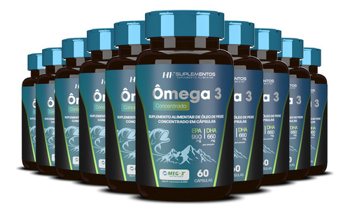 10x Omega 3 Concentrado 60 Caps Hf Suplementos