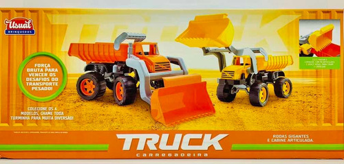 Caminhão Brinquedo Truck Carregadeira Vermelho Usual 56 Cm