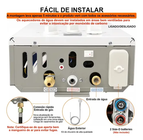 Aquecedor A Gás Aquecedor a Gás 7L 7L Gas LP Gás | MercadoLivre