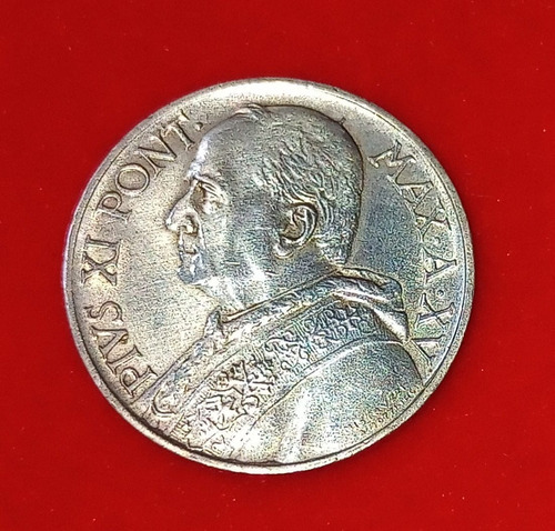 Moneda Vaticano 5 Liras 1936 Plata Km7 Vf Pio Xi