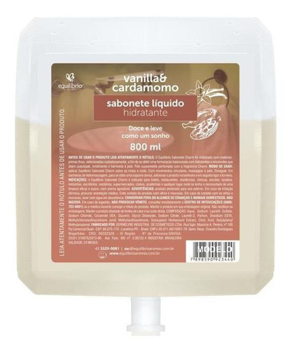 Equilíbrio Sabonete Vanilla E Cardamomo 800 Ml (refil)