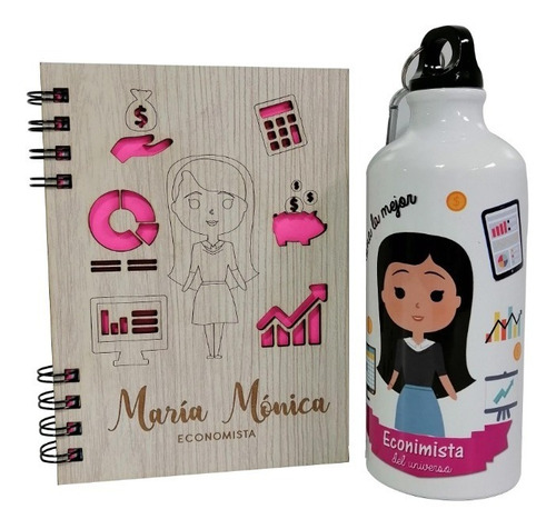 Cuaderno  Economista 19x14 Y Termo Personalizado 