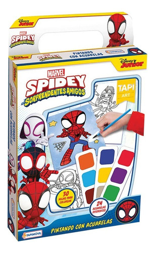 Set Arte Pintando Colorea Con Acuarelas Spidey Cod Vsp03305