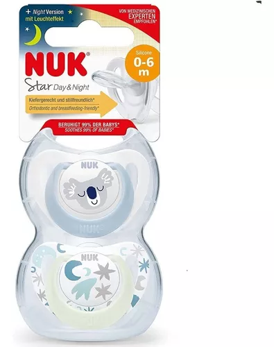 NUK CHUPETE STAR SET X 2 DIA Y NOCHE DE 0-6 MESES - Farmacia Stricker