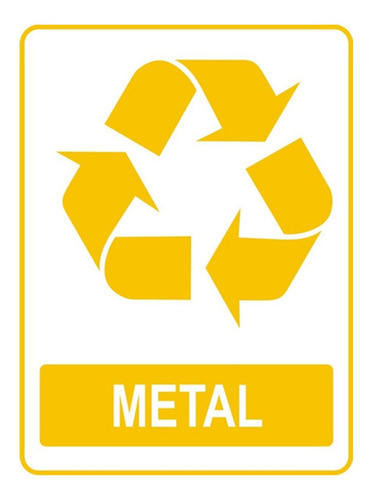 Lixeira Seletiva Para Metal Amarela Tampa Basculante 40,5l
