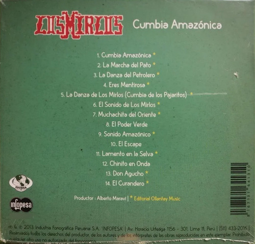 Imagen 2 de 3 de Los Mirlos - Cumbia Amazonica Cd Sellado! Digipack P78