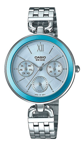 Reloj Fashion Casio Ltp-e406d-2avdf Pulso Acero Para Mujer