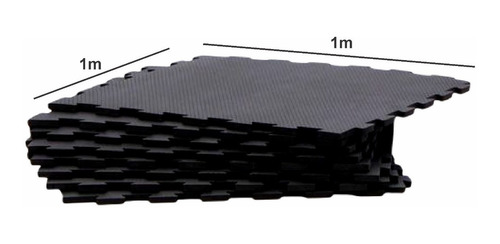 Tapete Eva Tatame Preto Luta/jiu-jitsu 1,00x1,00x20mm 12 Pçs