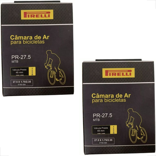 Par Câmaras De Ar Bicicleta Aro 27,5 Pirelli Bico Fino 48mm