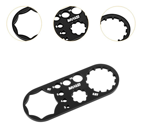 Llave Para Tapas De Horquilla De Bicicleta Negro 8t 12t