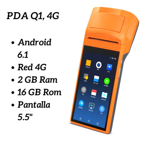 Pda Q1 Sisterma Android Con Impresora De Recibos, 4g/3g 