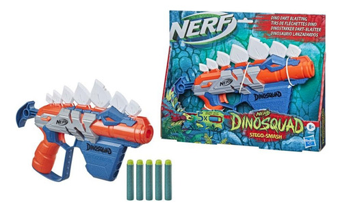 Pistola De Dardos Nerf Dino Squad Stego Smash Con 5 Dardos