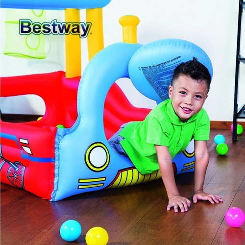 Imagen 8 de 10 de Pelotero Inflable Bestway Tren Con 150 Pelotitas 52121