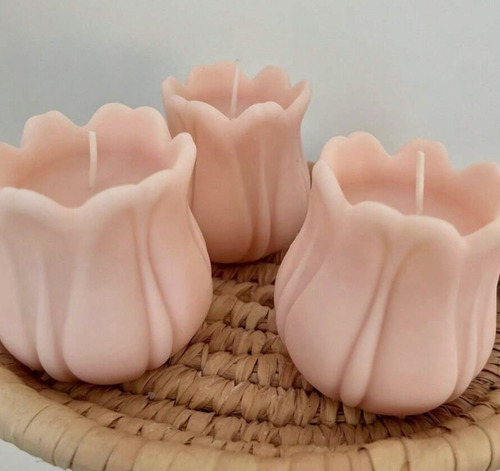 1 Molde Silicon Para Base De Vela Forma Flor De Tulipán
