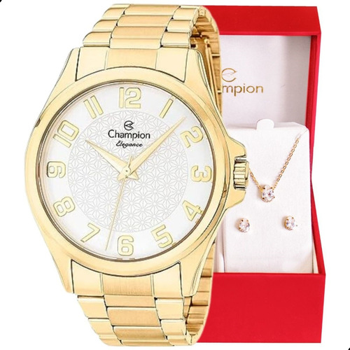 Relógio Champion Feminino Dourado Cn26377w Original 