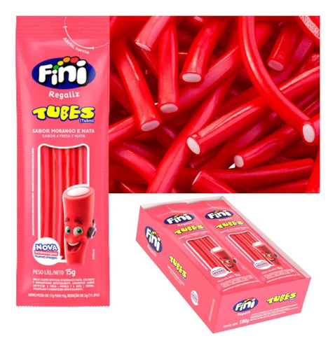 Display Fini Tubes Morango Azedinho 12unx15g