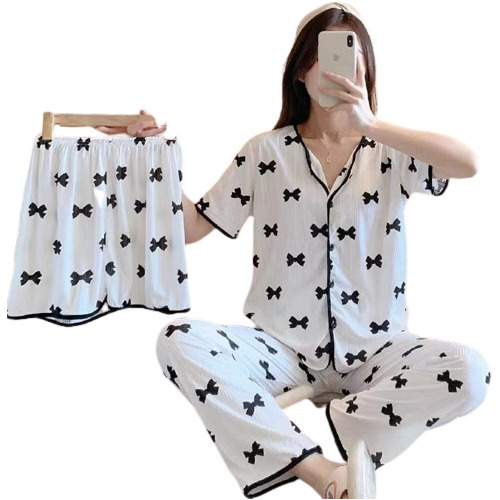 Conjunto De 3 Piezas De Pijama Suelto Casual Para Mujer