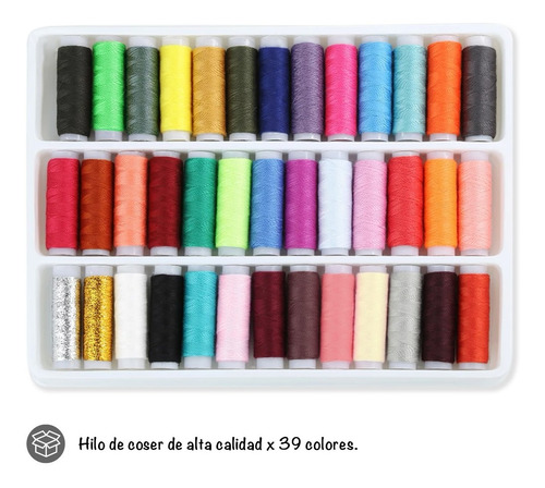 Imagen 9 de 10 de Set Hilos De Coser 39 Colores Caja Hilos Costura.