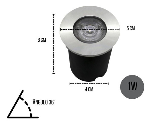 3 Balizadores Spot Pvc Led Smd 1w Branco Quente De Embutir