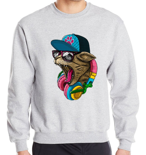 Sudadera Comoda Gato Audifinos Moda Hipster Envio Gratis