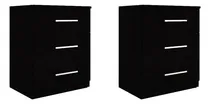 Comprar 2 Mesas De Luz 3 Cajones Dormitorio Living Mdp Blanco Promo Color Negro