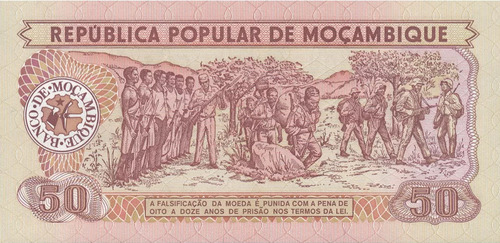 Grr-billete De Mozambique 50 Meticais 1983-1986