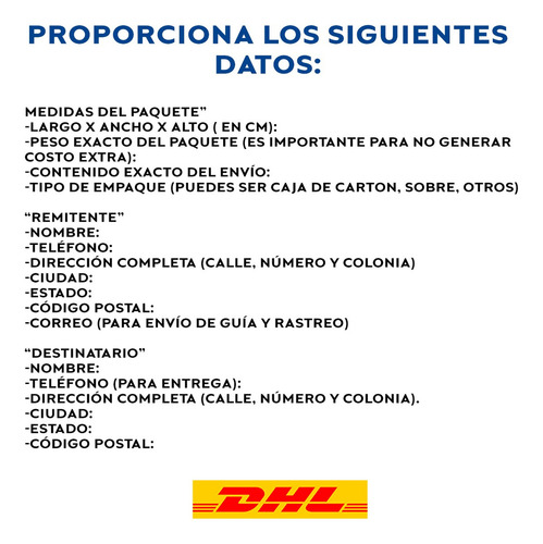 1 Guía Prepagada De Dhl 8 Kg Aéreo 1 A 2 Días